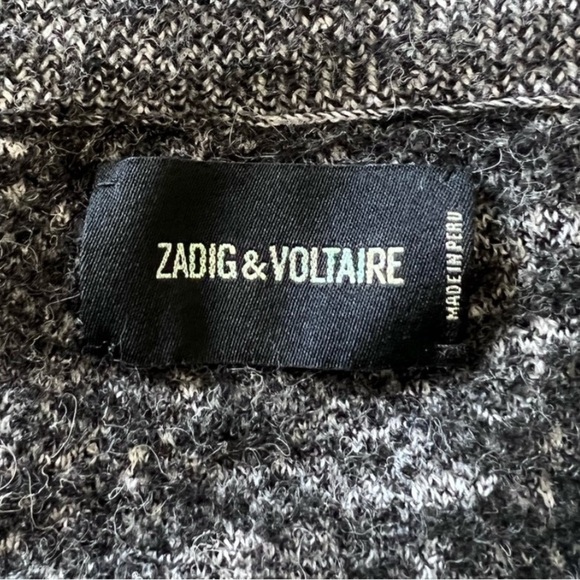 ZADIG & VOLTAIRE V-Neck Long Sleeve Sweater in Gray SZ XS (bin 337) - Picture 4 of 4